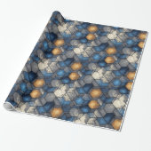 Blue & Gold Urban Hex Wrap Geschenkpapier (Ungerollt)