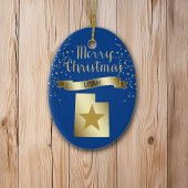 Blue Gold Utah Star Keramikornament