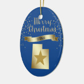 Blue Gold Utah Star Keramikornament (Links)