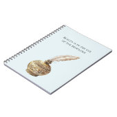 Blue Gold Vase White Feather Notizblock (Linke Seite)