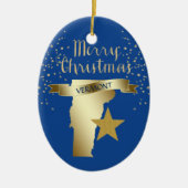 Blue Gold Vermont Star Keramikornament (Vorne)
