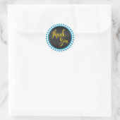 Blue Gold Vielen Dank Runder Aufkleber (Tasche)