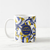 Blue Gold Volleyball Team Farben Trainer Name Kaffeetasse (Links)