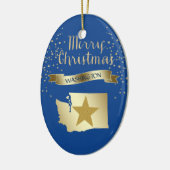 Blue Gold Washington Keramik Ornament (Links)