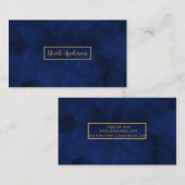 Blue Gold Wasserfarbe Blumenglam Elegante Moderne Visitenkarte (Vorne/Hinten)