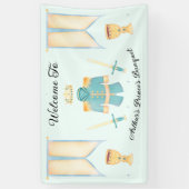 Blue & Gold Wasserfarbe Kleiner Prinz Willkommen Banner (Vertikal)