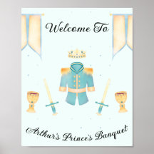 Blue & Gold Wasserfarbe Little Prince Begrüßungsze