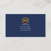 Blue Gold Water Waves Imitate Gold Icon Taxi Servi Visitenkarte (Rückseite)