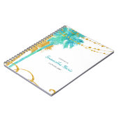 Blue Gold Watercolor Beach Bat Mitzvah Guest Book Notizblock (Linke Seite)