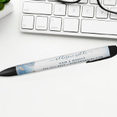 Blue Gold Watercolor Blätter Business Kugelschreiber