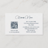 Blue Gold Watercolor Blume Visitenkarte (Rückseite)