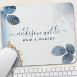 Blue Gold Watercolor Botanische Blätter Abstrakt Mousepad<br><div class="desc">Blue Gold Watercolor Botanical Blätter Abstrakt Mouse Pad. Ideal für einen Schönheitssalon,  einen Friseur,  einen Schminkkünstler oder Kosmetologen.</div>