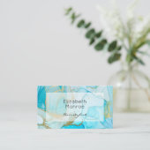 Blue Gold Watercolor Design Visitenkarte (Stehend Vorderseite)