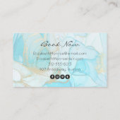 Blue Gold Watercolor Design Visitenkarte (Rückseite)