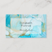 Blue Gold Watercolor Design Visitenkarte (Vorderseite)