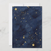 Blue & Gold Watercolor Starry Night Sky Wedding Einladung (Rückseite)