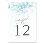 Blue & Gold Waves Coastal Wedding Tischnummer (Rückseite)