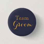 Blue Gold Wedding Button (Vorderseite)