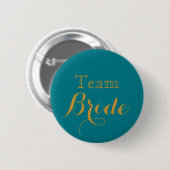 Blue Gold Wedding Team Bride Button (Vorne & Hinten)