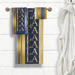 Blue Gold Weihnachten für La La Pattern#27 ID1009 Badhandtuch Set