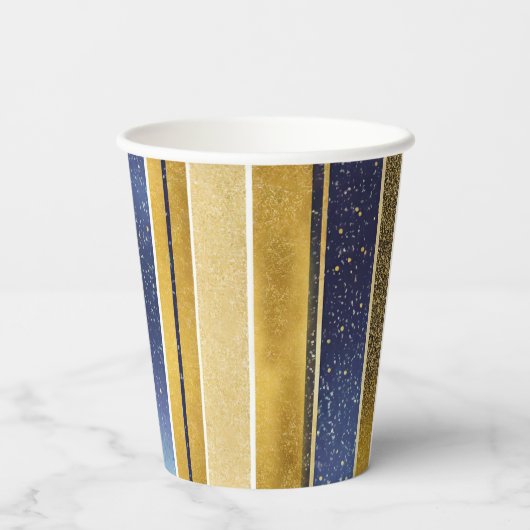 Blue Gold Weihnachten für La La Pattern#27 ID1009 Pappbecher (Rückseite)