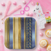 Blue Gold Weihnachten für La La Pattern#27 ID1009 Pappteller (Party)