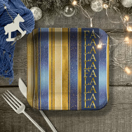 Blue Gold Weihnachten für La La Pattern#27 ID1009 Pappteller