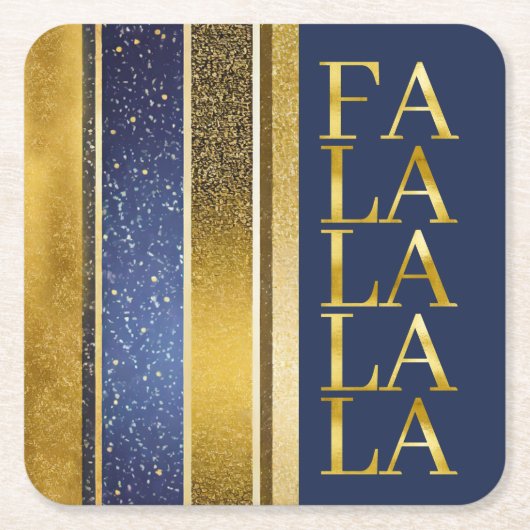 Blue Gold Weihnachten für La La Pattern#27 ID1009 Rechteckiger Pappuntersetzer (Vorderseite)