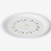 Blue Gold Weihnachten La-ID1009 Pappteller (Schrägansicht)