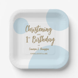 Blue Gold Weihnachten und 1. Geburtstag nach Maß Pappteller