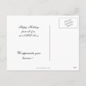 Blue Gold Weihnachtsbaum Feiertagspostkarte (Rückseite)