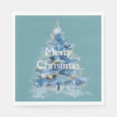 Blue Gold Weihnachtsbaum Serviette (Vorderseite)