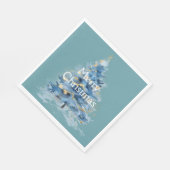Blue Gold Weihnachtsbaum Serviette (Ecke)