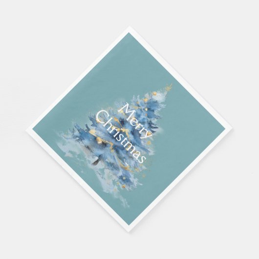 Blue Gold Weihnachtsbaum Serviette (Ecke)