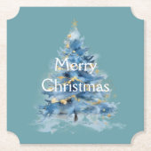 Blue Gold Weihnachtsbaum Untersetzer (Vorderseite)