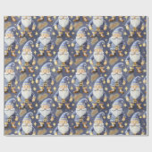 Blue Gold Weihnachtsmuster#11 ID1009 Geschenkpapier (Flach)