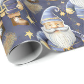 Blue Gold Weihnachtsmuster#11 ID1009 Geschenkpapier (Rolleneckpunkt)