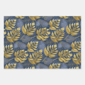 Blue Gold Weihnachtsmuster #13#29#33 ID1009 Geschenkpapier Set (Vorderseite)