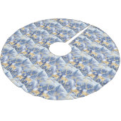 Blue Gold Weihnachtsmuster#14 ID1009 Polyester Weihnachtsbaumdecke (Schrägansicht)