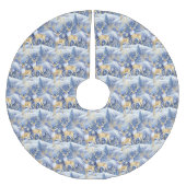 Blue Gold Weihnachtsmuster#14 ID1009 Polyester Weihnachtsbaumdecke (Vorderseite)