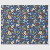 Blue Gold Weihnachtsmuster#18 ID1009 Geschenkpapier (Flach)