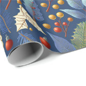 Blue Gold Weihnachtsmuster#18 ID1009 Geschenkpapier (Rolleneckpunkt)