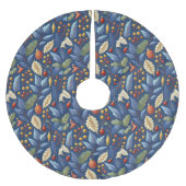 Blue Gold Weihnachtsmuster#18 ID1009 Polyester Weihnachtsbaumdecke (Vorderseite)