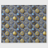Blue Gold Weihnachtsmuster#20 ID1009 Geschenkpapier (Flach)