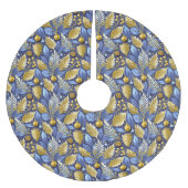 Blue Gold Weihnachtsmuster#22 ID1009 Polyester Weihnachtsbaumdecke (Vorderseite)