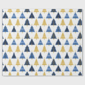 Blue Gold Weihnachtsmuster#24 ID1009 Geschenkpapier (Flach)