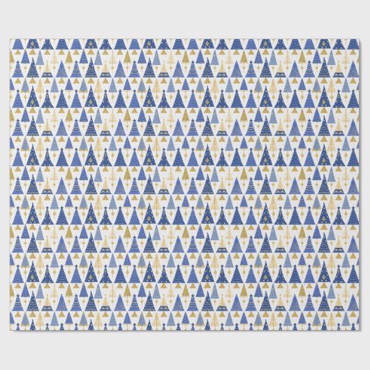 Blue Gold Weihnachtsmuster#25 ID1009 Geschenkpapier (Flach)