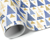 Blue Gold Weihnachtsmuster#25 ID1009 Geschenkpapier (Rolleneckpunkt)