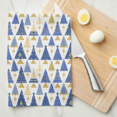 Blue Gold Weihnachtsmuster#25 ID1009 Geschirrtuch (Viertel Falte)