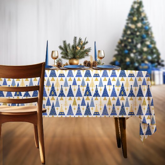 Blue Gold Weihnachtsmuster#25 ID1009 Tischdecke